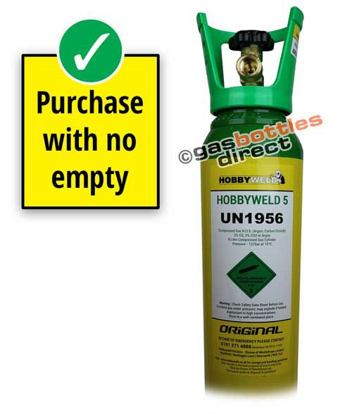Hobbyweld 5 Original Welding Gas New Full Cylinder